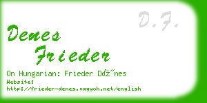 denes frieder business card